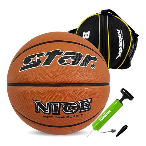 스타 농구공 NEW 나이스+B;P 농구공가방+단방향 볼펌프