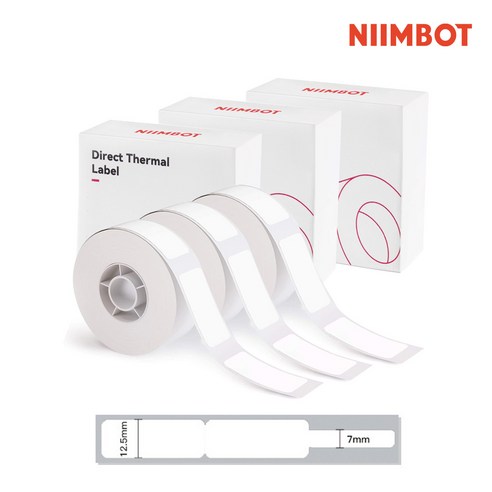 시노링크 프리픽 라벨지 세트 NIIMBOT D11 D110 D101 H1S 님봇 라벨프린터 전용, D02. 화이트x2복합 [4롤세트], 1개