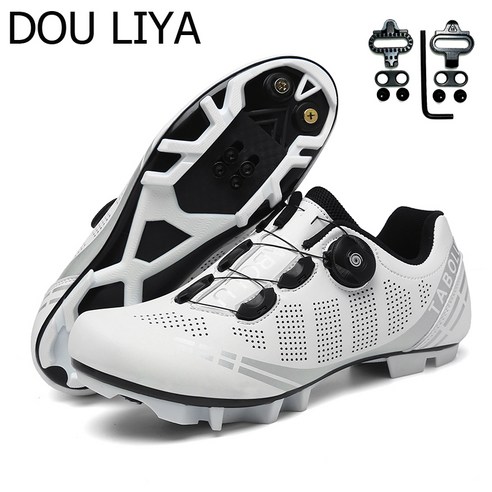 DOULIYA 2022 mtb 클릿슈즈 산악 자전거 신발, 41(260mm), 하얀색 MTB with clit