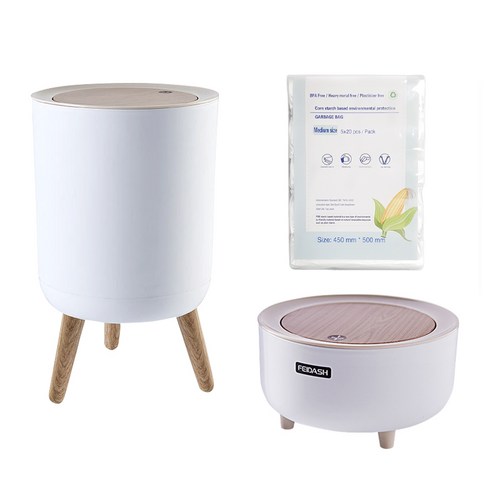 구디푸디 원형 원터치 휴지통 2L + 7L + 리필봉투100매