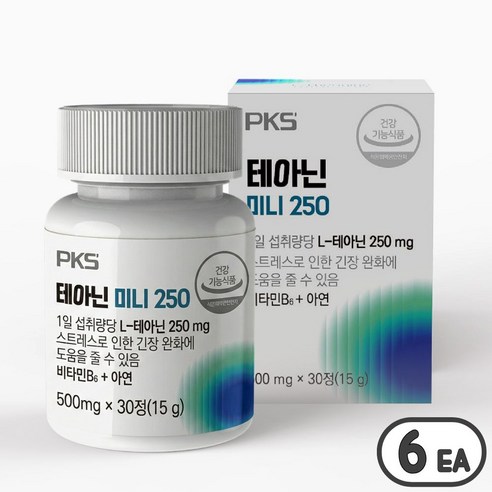 PKS 테아닌 미니 250 스트레스 케어, 6개, 30정