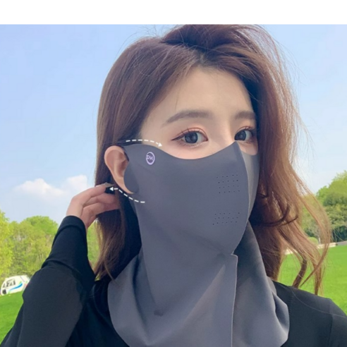 와이엑스 1+1자외선차단 쿨링마스크 남녀공용 골프 캠핑 스포츠 마스크, 차콜2P, 2개