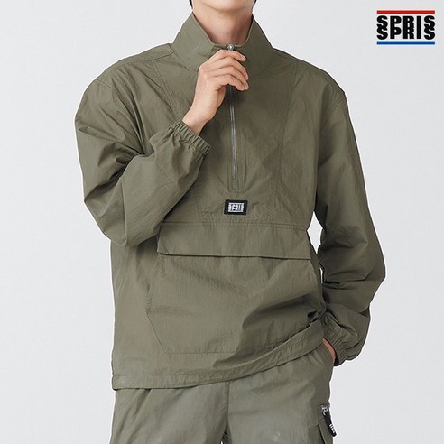 스프리스 남성 아노락 점퍼 카키 리뷰 골프아노락