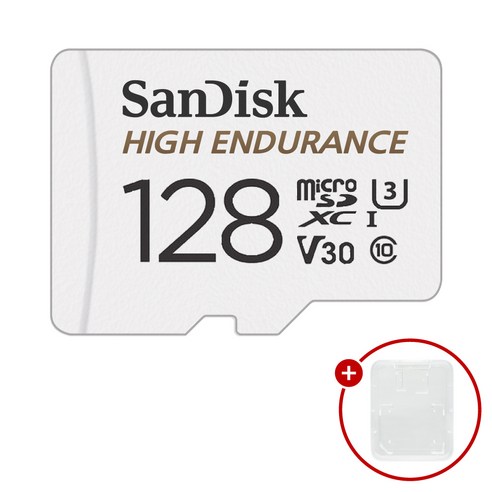 샌디스크 마이크로SD카드 High Endurance 하이엔듀런스 SDSQQNR + SD카드 케이스, 1개, 128GB