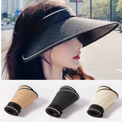 원라이프 여성 라탄 썬캡 자외선차단 모자