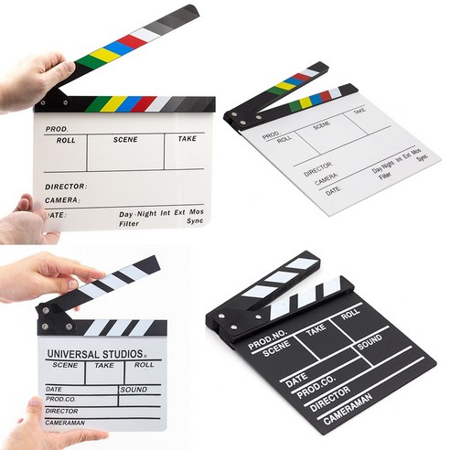 무비 슬레이트 3종 기획 클래퍼 보드 딱딱이 영화 개인방송 촬영 스레이트 아크릴 목재 소품, 옵션1) AC-A8(아크릴 고급), 1개