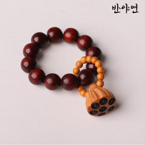 반야연 백단향 손가락 염주 반지 연꽃 장식 불교 기도용품, 1개, 자단향