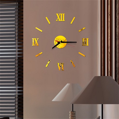 [XIG] Наклейки На Стену 3d Diy 로마 숫자 아크릴 거울 벽 스티커 시계 홈 장식 벽화 벽시계 현대 디자인, B_벨기에