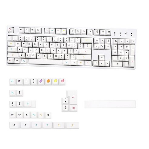 체리 MX 편안한 PBT 134 키 과일 간단한 테마 키 캡 키트, 30cm x 20cm x 3cm, PBT 플라스틱, 여러 가지 빛깔의