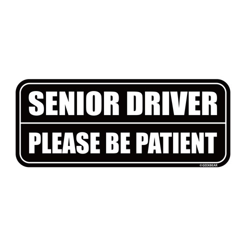 긱베어 시니어 드라이버 차량용 자석 마그넷 Senior driver 어르신 운전중 실버 운전자 자동차, 블랙, 1개