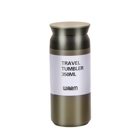 주부공식 진공 보온 보냉 스텐 텀블러, 카키, 350ml