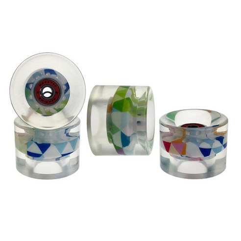 PU 크루저 스케이트 보드 바퀴 휠 교체 60mm 롱 보드 롤러, 삼각형