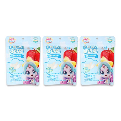 캐치티니핑 하츄핑의 딸기칩 초롱핑의 사과칩 포실핑의 배칩 12g, 15g, 3개, 초롱핑 사과칩