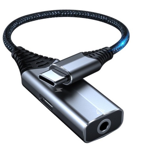 Huante USB DAC 유형 C ~ 3.5 잭 오디오 분배기 헤드폰 케이블 이어폰 Aux 어댑터 고속 충전 Pd60W 전화 사운드 카드, 1set
