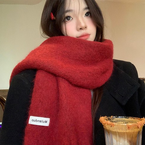 요기다 울목도리 니트 두툼 롱 태슬 데일리목도리 여친선물 커플목도리