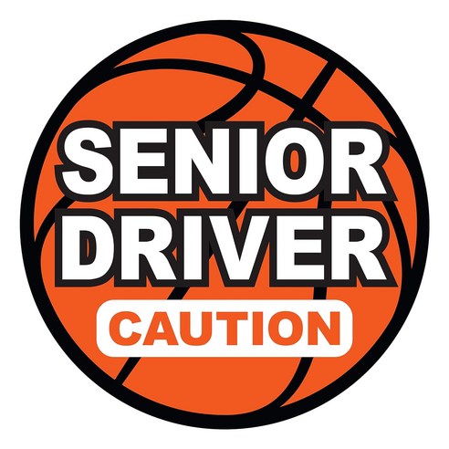 긱베어 시니어 드라이버 차량용 자석 마그넷 Senior driver 어르신 운전중 실버 운전자 자동차, Basketball, 1개