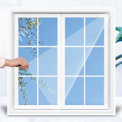 간편설치 벨크로 방충망(130x150cm) 창문모기장, 1개