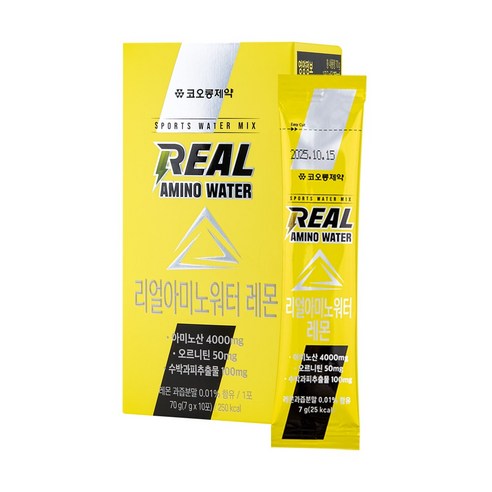 코오롱제약 리얼아미노워터 레몬맛 10포 아미노산보충, 10개, 7g