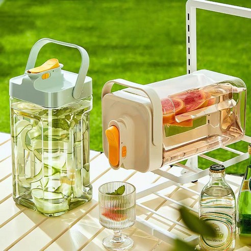 DS 냉장고 냉수병 내열물병 야외 워터저그, 3개, 3500ml, 그린
