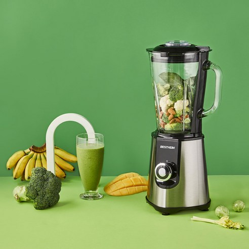 강력하고 다기능적인 베스트하임 믹쎈고 플러스 8X 블렌더로 집에서 건강한 음식을 쉽게 만들어보세요.