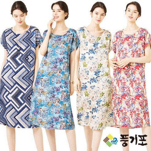 홈쇼핑_NINE 풍기인견 원단 100 나염가오리 원피스