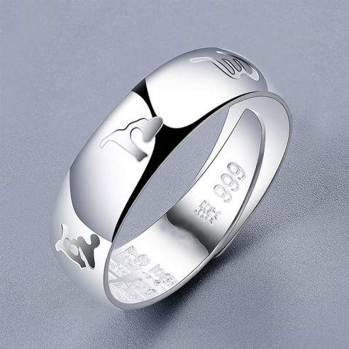 [오케이나우ㅣ인기상품] 운세 개척의 강력한 부적: 올 실버 만자 재물운 행운 반지 [OKNOWㅣ추천상품]