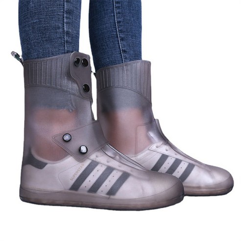 2022년 새로운 방수 신발 커버 미끄럼 방지 농축 내마모성 방수 신발 커버 성인 실리콘 신발 커버, 34/35, 분홍색
