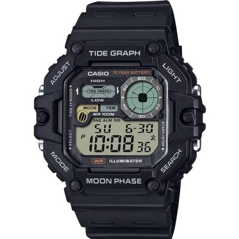 Casio Illuminator Tide Graph Moon Phase 10-Year Battery Digital Watch WS-1700H-1AV 495501