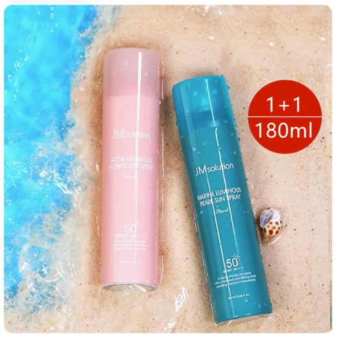 JM 제이엠솔루션 선스프레이 1+1 (청광 진주180ml+ 윤광 로즈 선스프레이 180ml) - 선스프레이 | 쿠팡