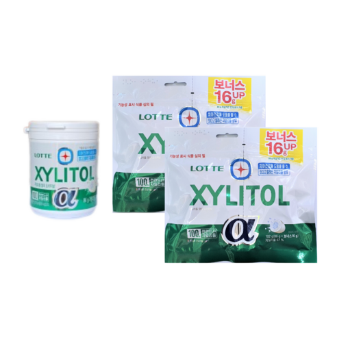 롯데 자일리톨 알파 용기86g+(리필98g x2개), 1세트, 98g