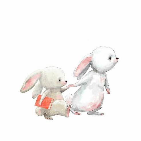 벽 스티커 두 귀여운 토끼 손 배경 벽지 토끼 홈 장식, 하나, 보여진 바와 같이