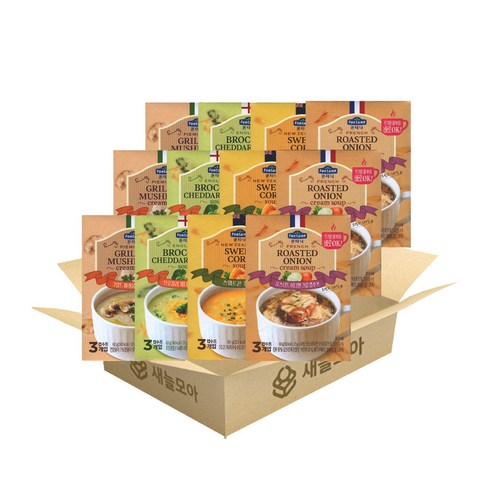 새늘모아 폰타나 컵수프 60g 4가지 종류 12개 세트, 720g 업소용스프