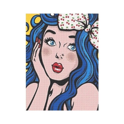 에쉬울프 보석십자수 DIY 비즈공예 키트 30cmX40cm, 블루걸, 1개