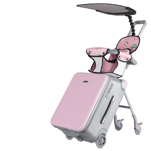 키즈라이드 유모차 겸용 캐리어, 핑크빛 설렘을 담아 아이와 함께 떠나는 특별한 여행!