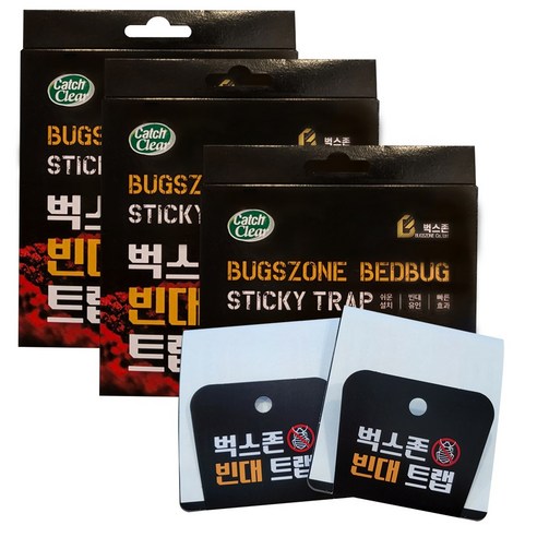 [전문 빈대 트랩 끈끈이1팩(*2매) 3개] 빈대유인 벅스존 빠른효과 쉬운설치 빈대퇴치 침대용 소파용 틈새설치가능, 3개, 2개