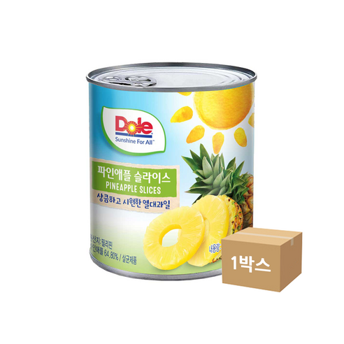 Dole 파인애플 슬라이스 836g, 836g, 12개