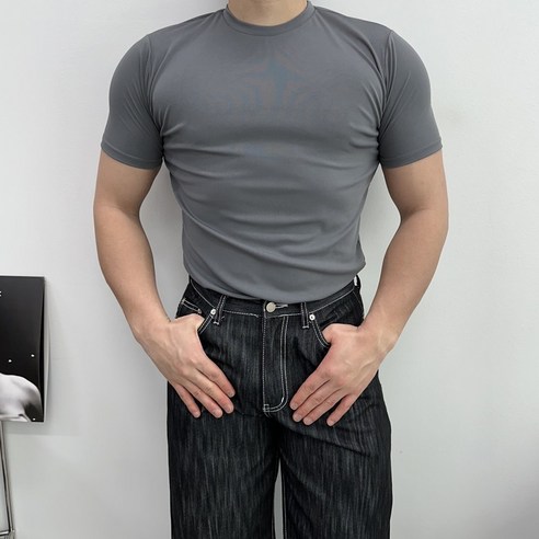 [투타입] 쿨링 머슬핏 카라티 반팔 라운드 짐웨어 헬스 티셔츠 남성카라티셔츠