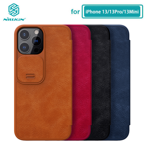 iPhone 13 케이스용 Nillkin Qin 카드 포켓 지갑 가방 iPhone13 Pro Max 케이스용 가죽 플립 커버