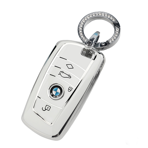 굿카굿즈 BMW 스마트 차 키케이스 TPU 키홀더, 화이트, BMW A타입