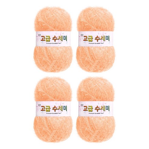 울클럽 별꽃수세미 DIY 고급수세미실 80g 4볼세트 + 동영상제공, 153소프트만다린