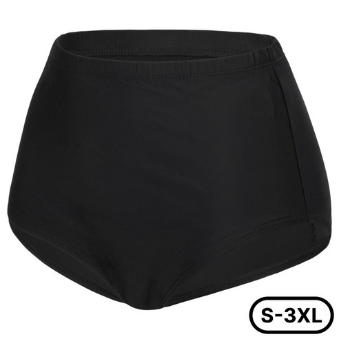 [S-3XL] 누이브 여성 애슬레저 하이웨스트 비키니 팬티 하의, 블랙
