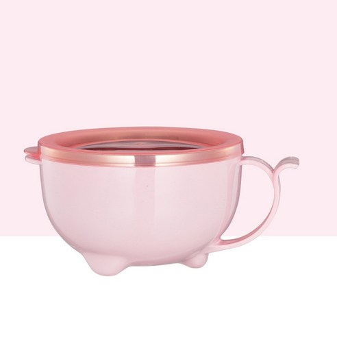 동굴 버블 그릇 컵 멀티 그릇 패스트 푸드 컵 304 스테인레스 스틸 더블 레이어 컵, 분홍색, 201-1200ml