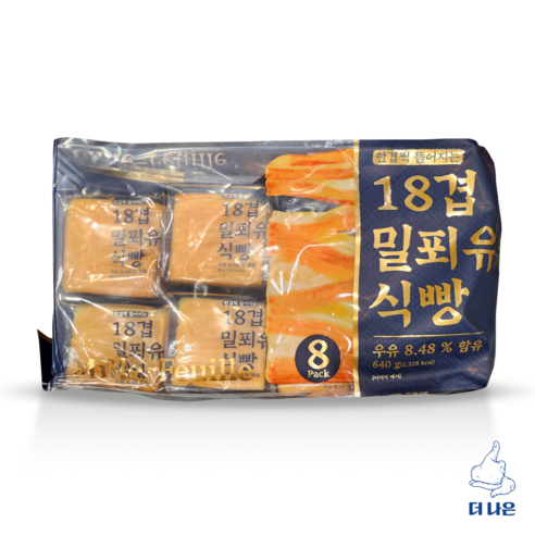 부드러운 결과 풍미를 담은 18겹 밀푀유식빵, 1개, 640g