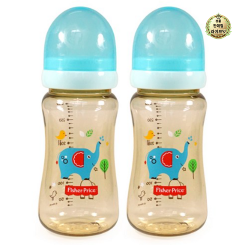 라이브잇 피셔프라이스 PPSU 젖병 300ml 2P, 블루, 16개