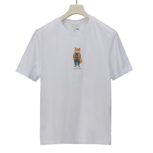 MAISON KITSUNE 메종키츠네 남성 드레스드 폭스 반팔 티셔츠 LM00111KJ0008 P100 WHITE [MAC291wh]