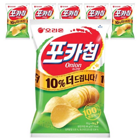   오리온 포카칩 어니언, 66g, 6개