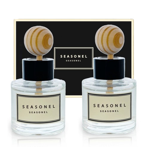 시즈넬 차량용 디퓨져 50ml 우드볼 세트 (미끄럼방지 패드 포함) 방향제, 프렌치라벤더향, 2개