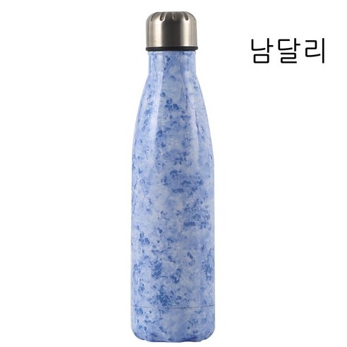스테인리스강 콜라병 대리석 트렌드 물병 야외 운동 보온컵 무역, 푸른 대리석, 500ml
