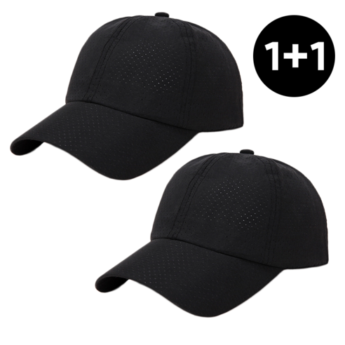 니코카도 메쉬모자 남여공용 1+1, 블랙+블랙, 2개