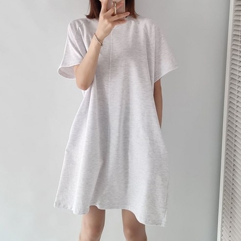 루즈핏 빅사이즈 여성용 무지 오버핏 반팔 나그랑 포켓 라운드 데일리룩 하프 원피스 오버핏원피스 루즈핏 빅사이즈 여성용 무지 오버핏 반팔 나그랑 포켓 라운드 데일리룩 하프 원피스 오버핏원피스